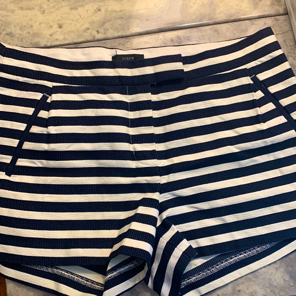 Navy and White striped J. Crew Shorts Size-6